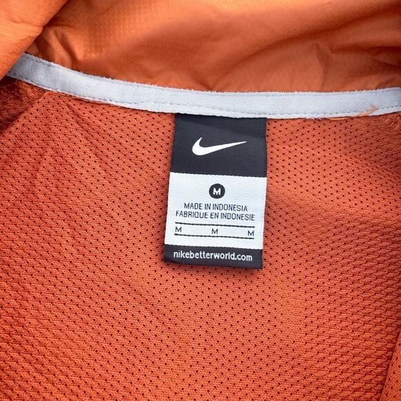 Texas Longhorns Nike Men’s Medium Orange Windbreaker 1/4 Zip Pullover Zip Pocket - Picture 3 of 11